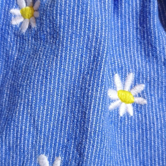 Hanna Andersson/Dress/Girls 6-7/Yellow & Blue/Daisy Corduroy Short Sleeve Playwe - Picture 4 of 7